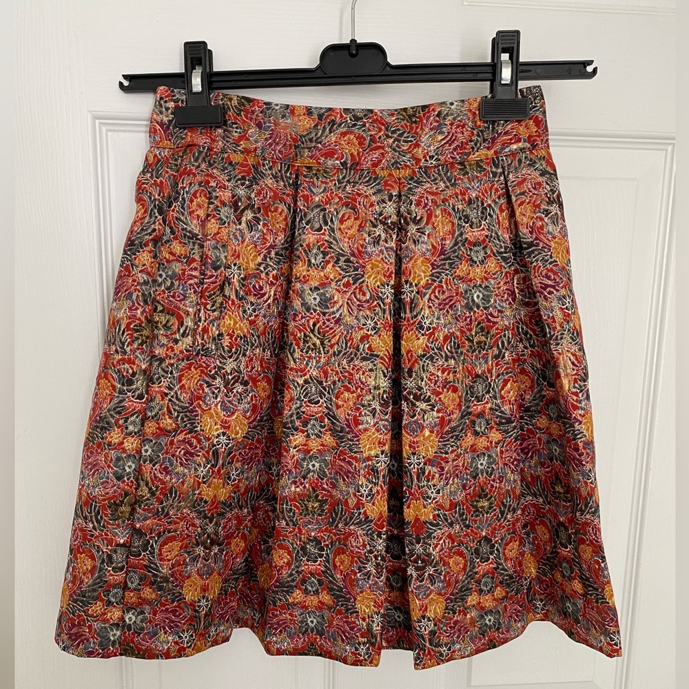 Anthropologie Maeve Metallic Skirt